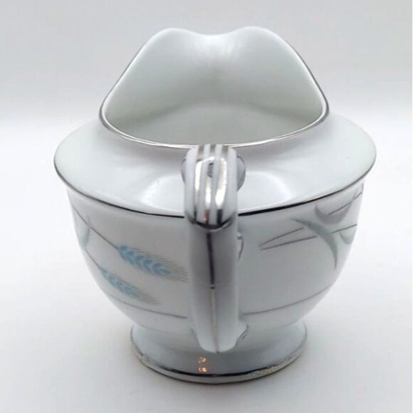 Valmont China Royal Wheat Porcelain Sugar Bowl W/ Lid & Creamer Set Japan 1950s - Picture 10 of 15